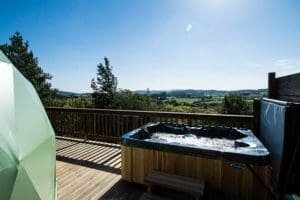 Glamping with a hot tub