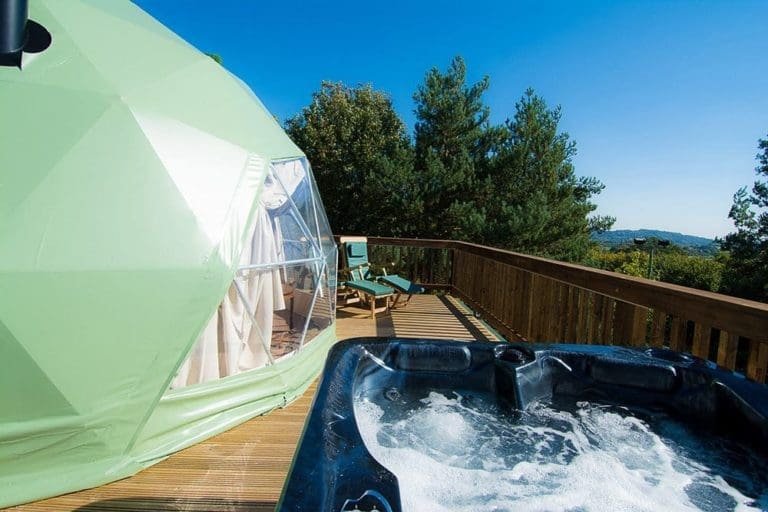 Glamping with a hot tub